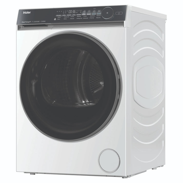 Haier 9kg 500 Series White Heat Pump Dryer HDHP90NW1, Left Side View