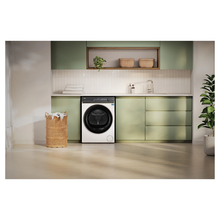 Haier 9kg 500 Series White Heat Pump Dryer HDHP90NW1, Lifestyle View