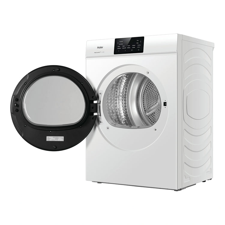 Haier 7 kg 300 Series Heat Pump Dryer HDHPS70LW1, Right Side View With Door Open