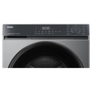 Haier 8kg 300 Series Dark Stainless Heat Pump Dryer HDHPS80KB1 Front Panel View