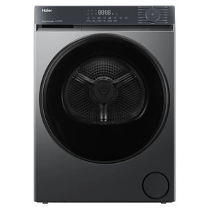 Haier 8kg 300 Series Dark Stainless Heat Pump Dryer HDHPS80KB1 Front View