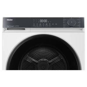 Haier 8kg 300 Series White Heat Pump Dryer HDHPS80KW1, Front Panel View