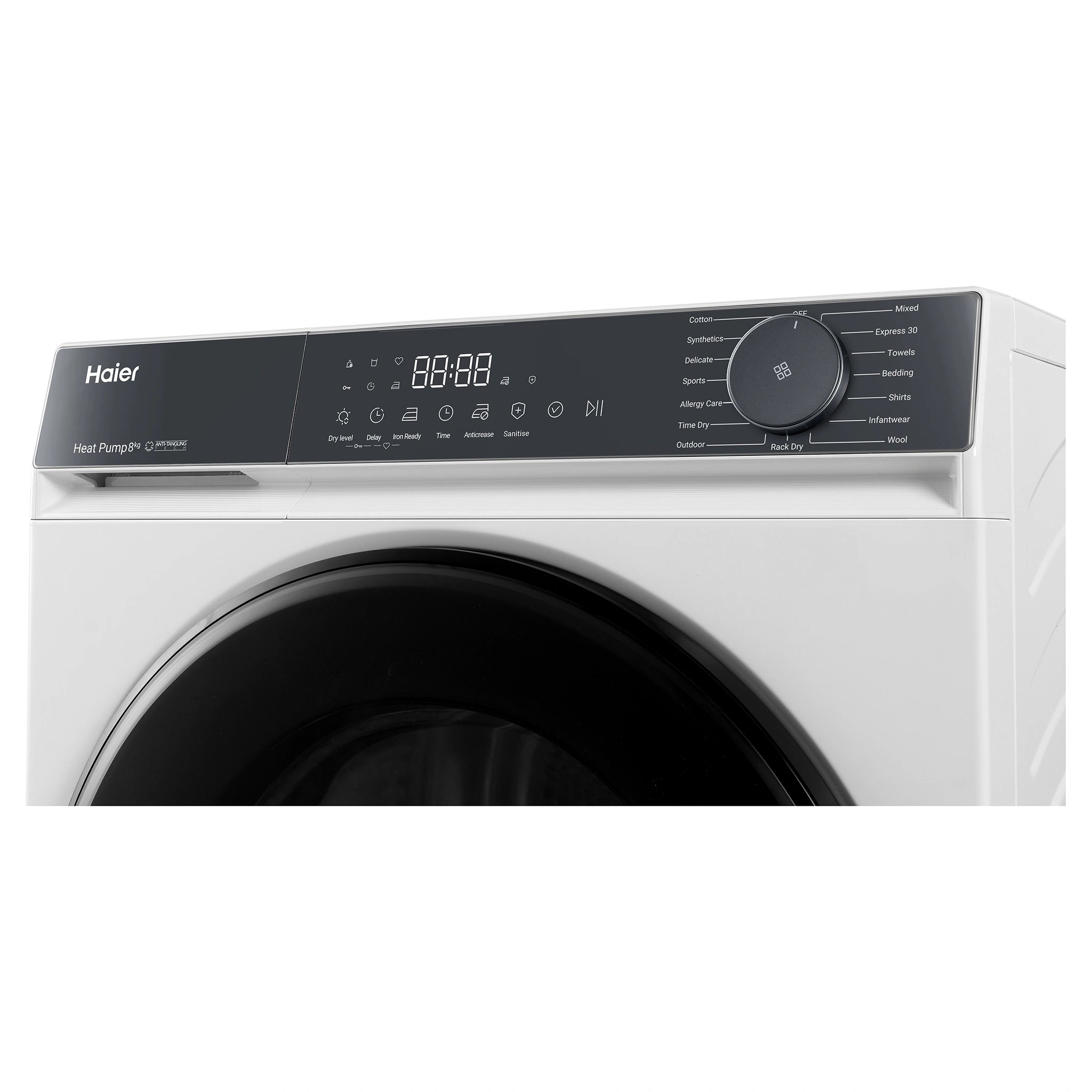 Haier 8kg 300 Series White Heat Pump Dryer HDHPS80KW1, Right Panel View