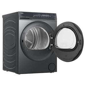 Haier 8kg 500 Black Series Heat Pump Dryer HDHPS80NB1, Left Side Open Door View