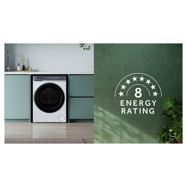 Haier 8kg 500 Series White Heat Pump Dryer HDHPS80NW1, Energy Rating Feature