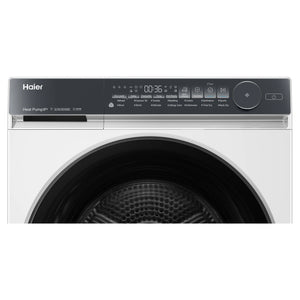Haier 8kg 500 Series White Heat Pump Dryer HDHPS80NW1, Front Panel View
