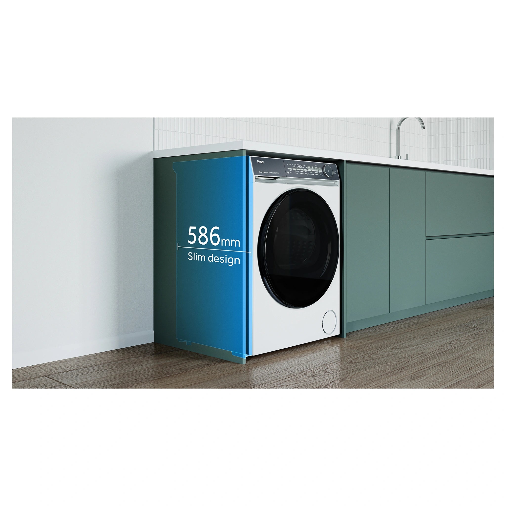 Haier 8kg 500 Series White Heat Pump Dryer HDHPS80NW1, Slim Design Feature