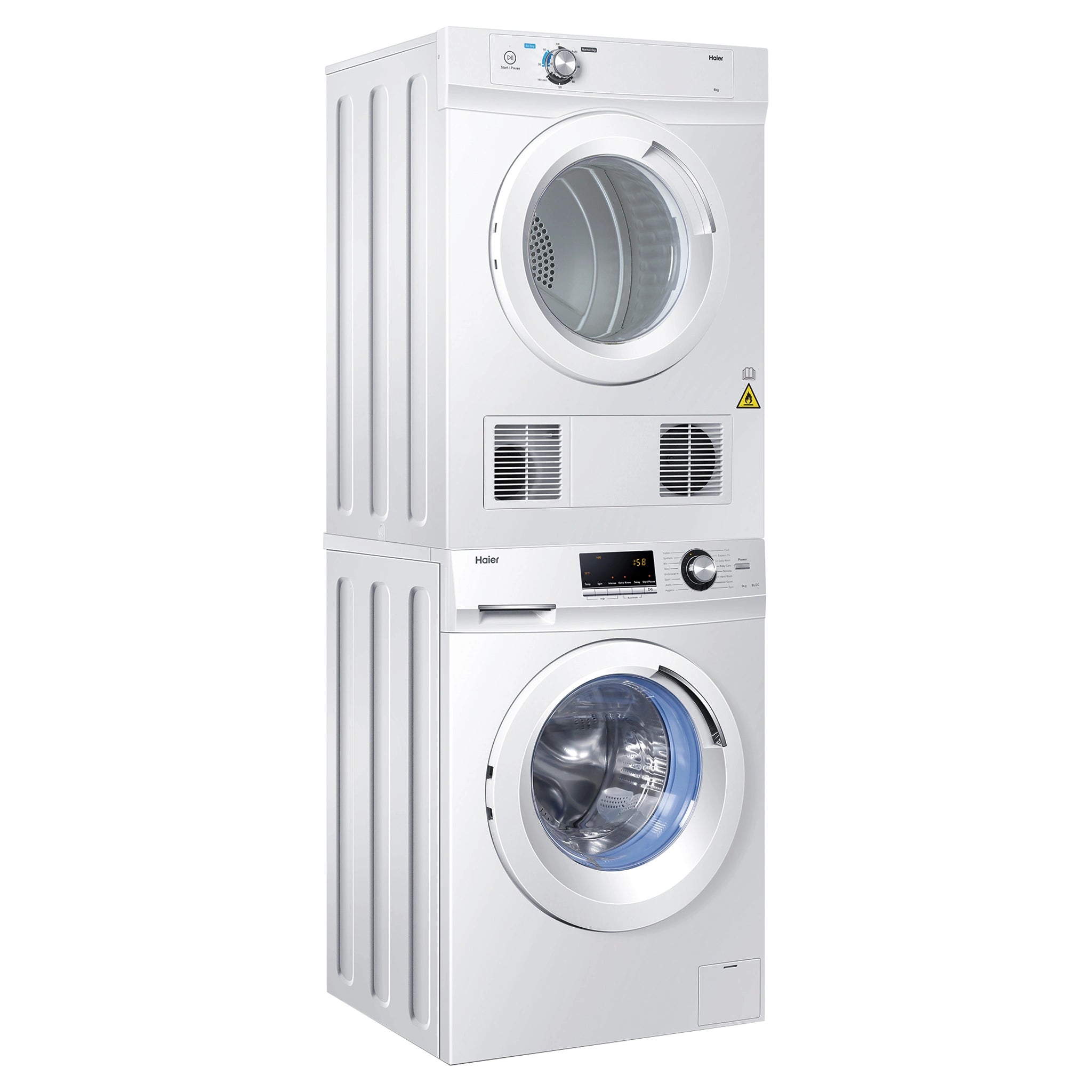 Haier 6kg 300 Series White Vented Dryer HDV60A1, Right Side View