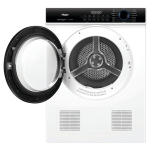 Haier 6kg Sensor Vented Dryer with 15 Programs - White HDV60AWW1, Front View With Door Open