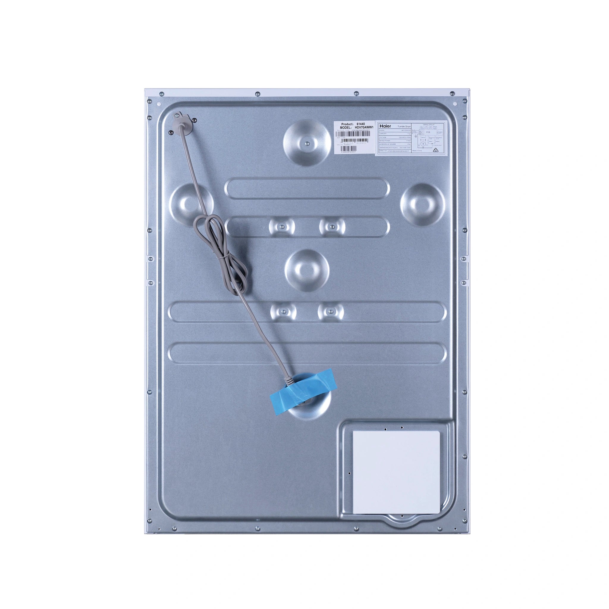 Haier 7 kg 300 Series Sensor Vented Dryer HDV70AWW1, Back Side View