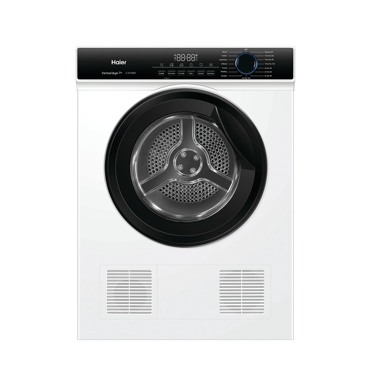 Haier 7 kg 300 Series Sensor Vented Dryer HDV70AWW1, Front View
