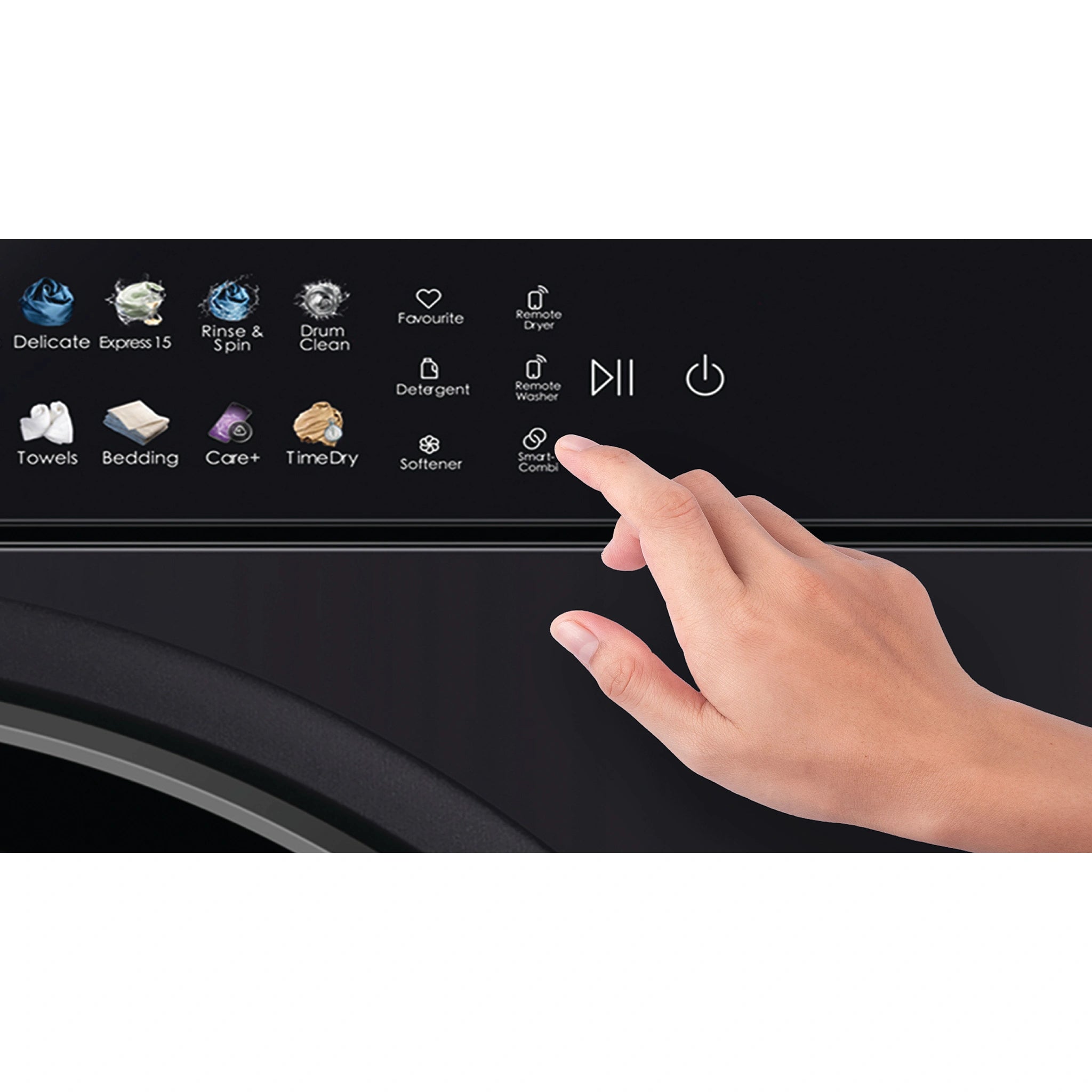 Haier 12kg + 9kg 600 Series Laundry Centre Heat Pump Dryer HLC1290CTB1, Control Panel View