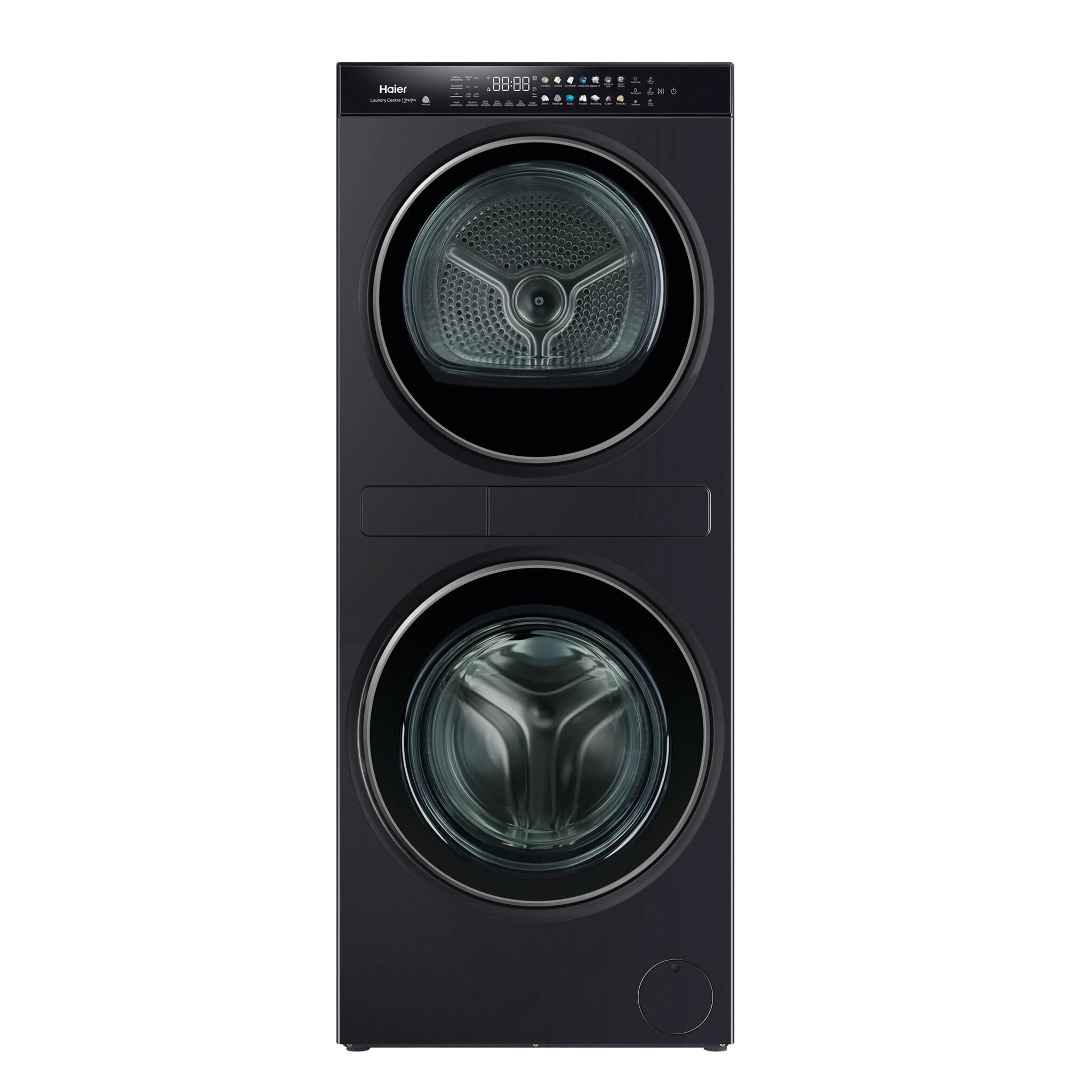 Haier 12kg + 9kg 600 Series Laundry Centre Heat Pump Dryer HLC1290CTB1, Front View