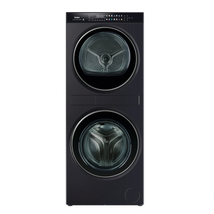 Haier 12kg + 9kg 600 Series Laundry Centre Heat Pump Dryer HLC1290CTB1, Front View