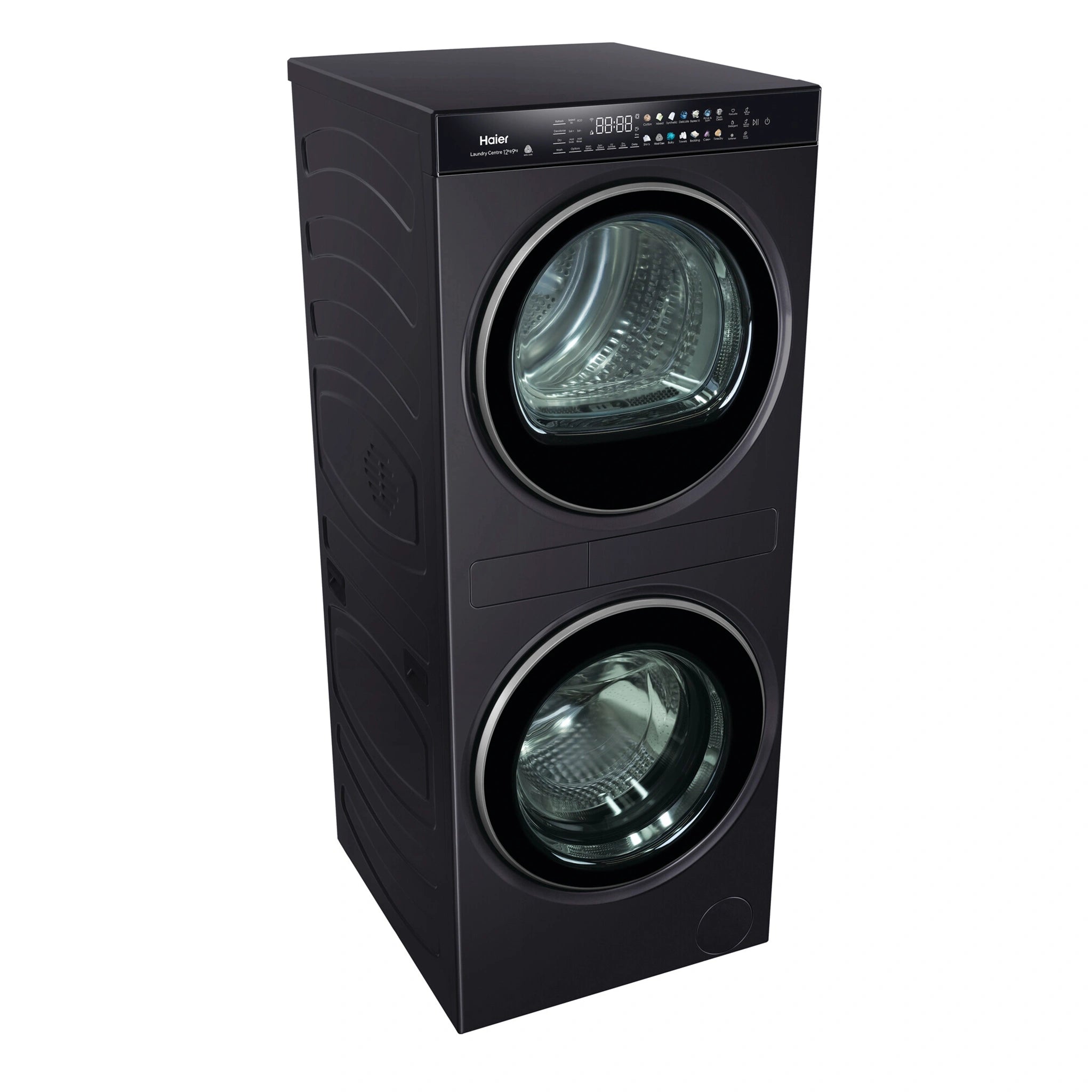 Haier 12kg + 9kg 600 Series Laundry Centre Heat Pump Dryer HLC1290CTB1, Left Side View