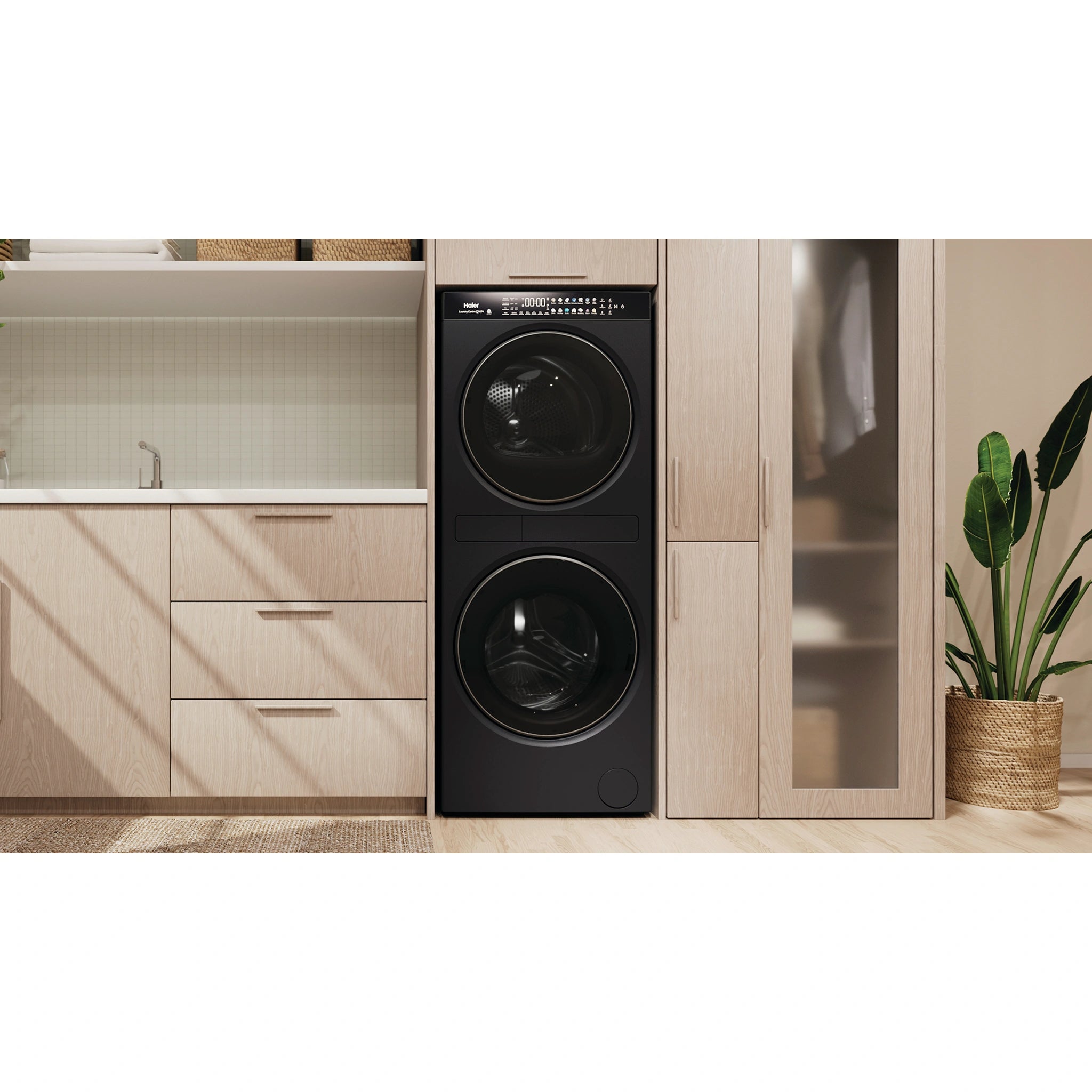 Haier 12kg + 9kg 600 Series Laundry Centre Heat Pump Dryer HLC1290CTB1, Lifestyle