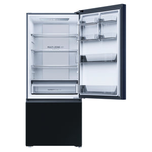 Haier 433L 500 Series Refrigerator Bottom Freezer HRF420BEC, Front View With Upper Door Open