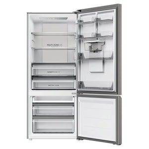 Haier 431L 500 Series Refrigerator Bottom Freezer HRF420BHS, Front View With Door Open