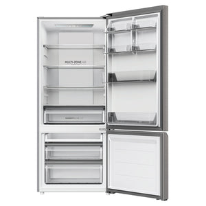 Haier 433L 500 Series Refrigerator Bottom Freezer HRF420BS, Front View With Door Open
