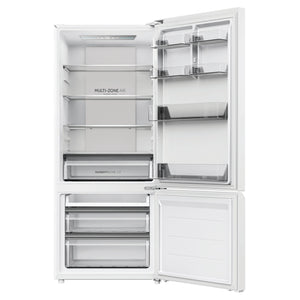 Haier 433L 500 Series Refrigerator Bottom Freezer HRF420BW, Front View With Door Open