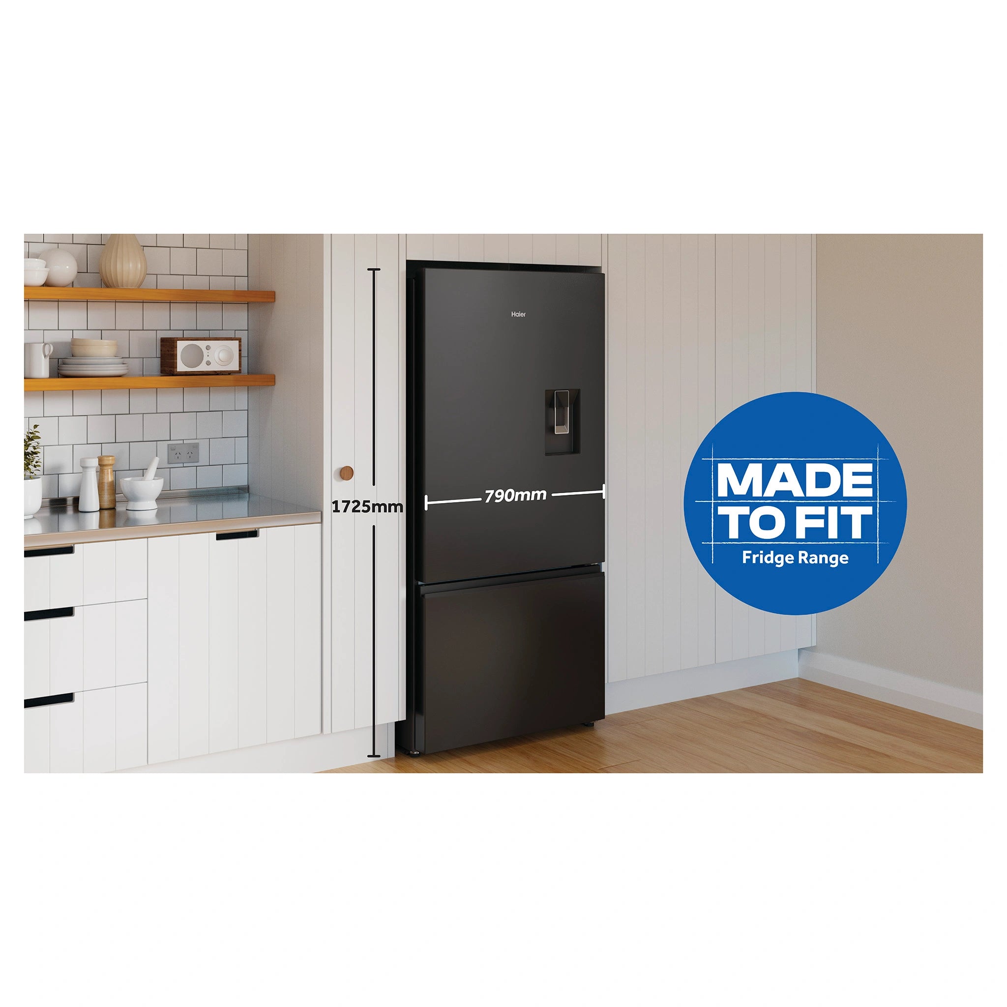 Haier 514L 500 Series Refrigerator Bottom Freezer HRF510BHC, Dimension View