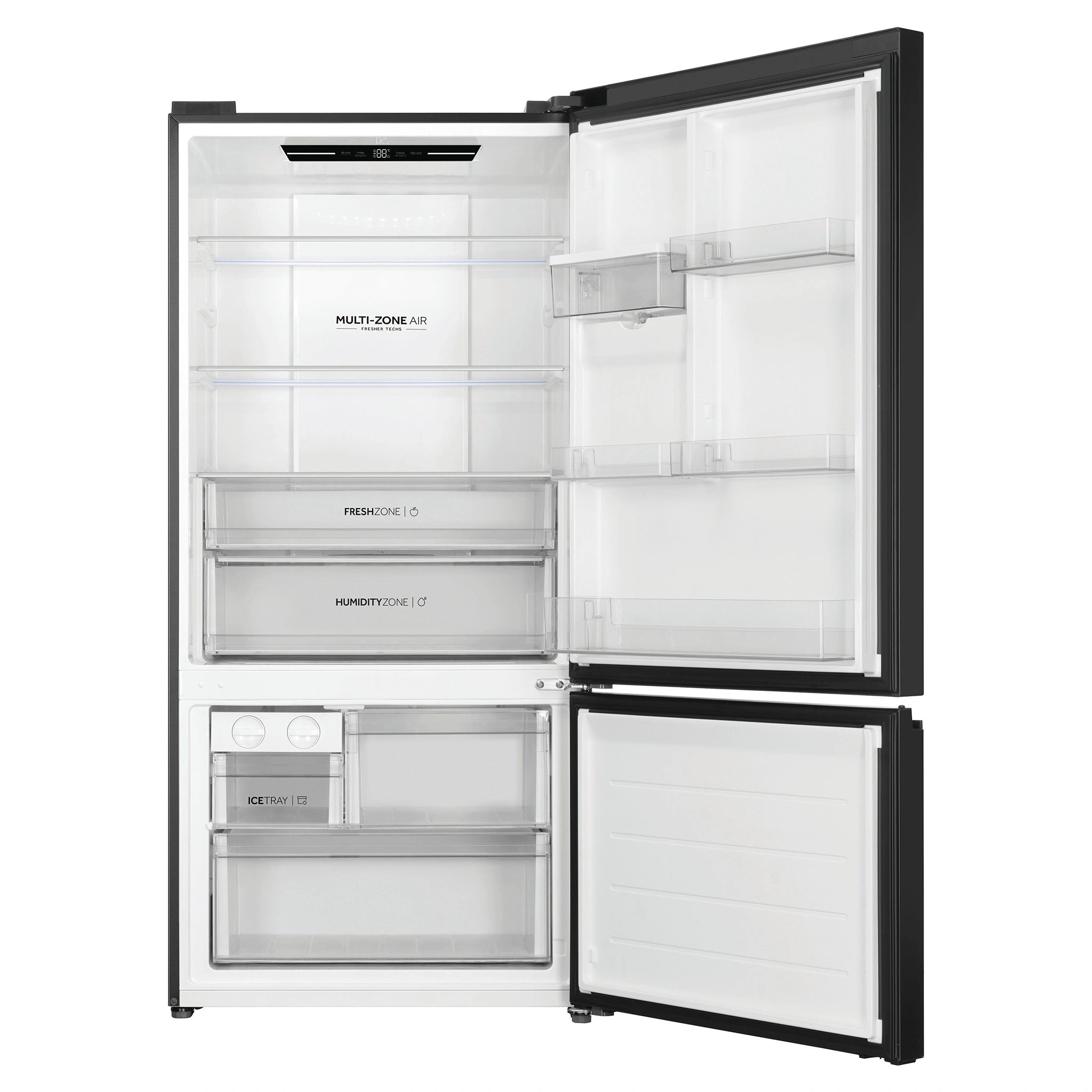 Haier 514L 500 Series Refrigerator Bottom Freezer HRF510BHC, Front View With Door Open