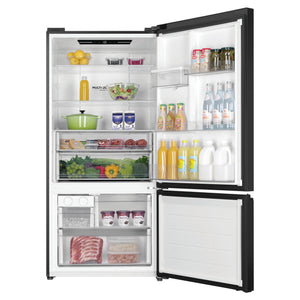 Haier 514L 500 Series Refrigerator Bottom Freezer HRF510BHC, Front View With Door Open Storages