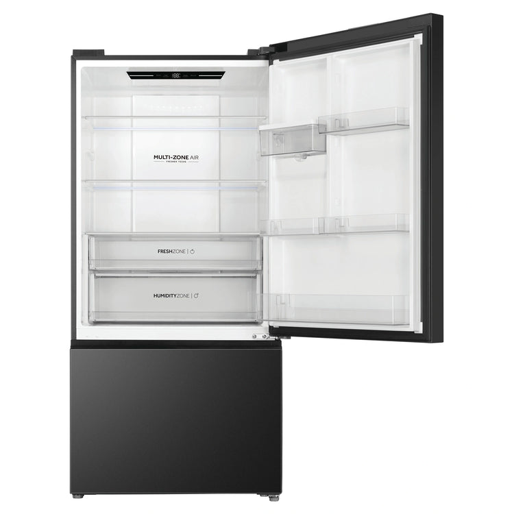 Haier 514L 500 Series Refrigerator Bottom Freezer HRF510BHC, Front View With Top Door Open