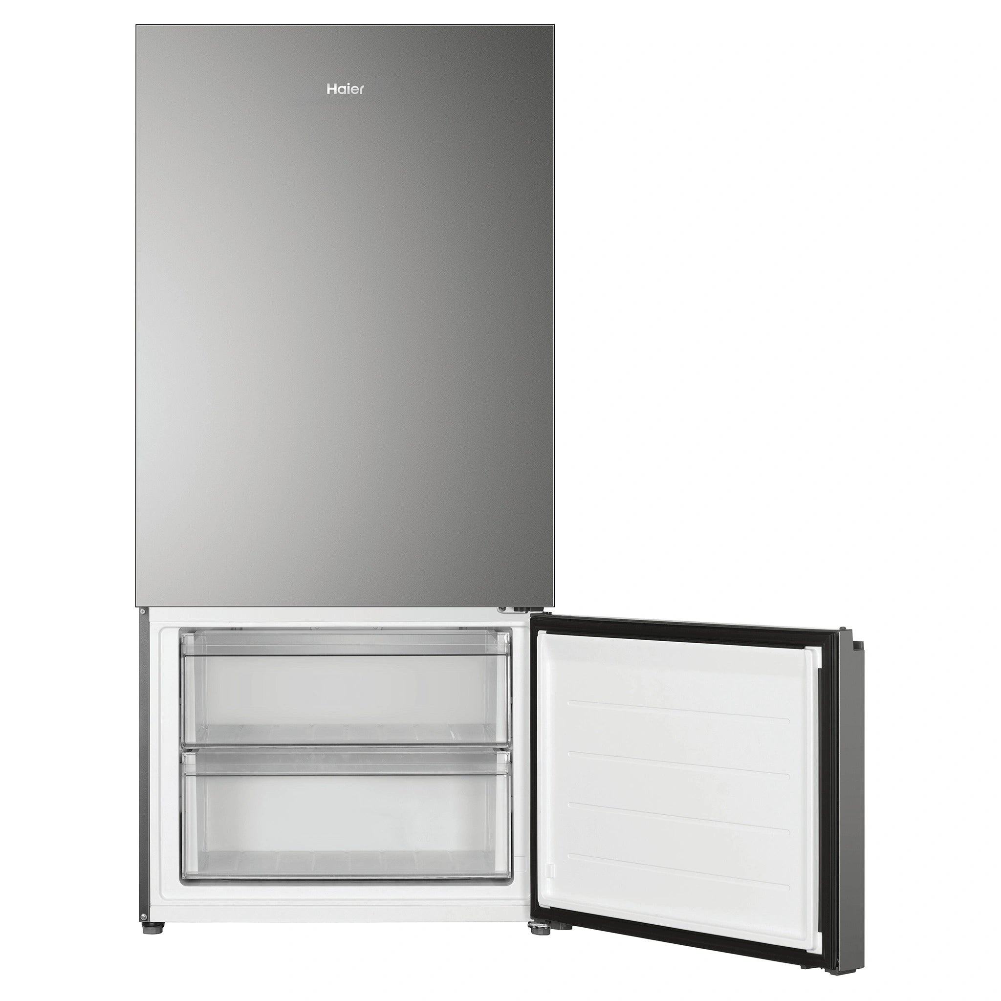 Haier 517L 500 Series Refrigerator Bottom Freezer HRF510BS, Front View With Bottom Door Open