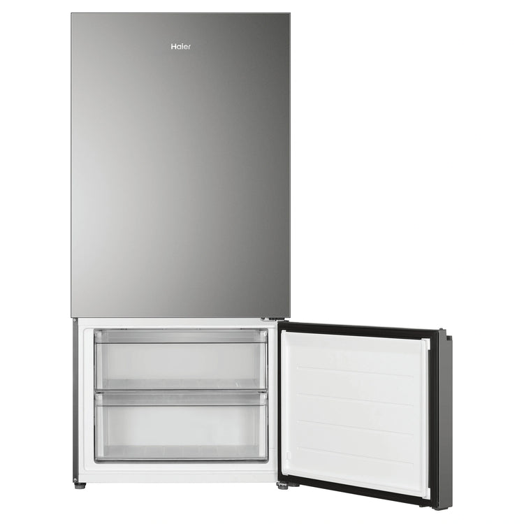 Haier 517L 500 Series Refrigerator Bottom Freezer HRF510BS, Front View With Bottom Door Open