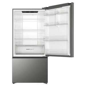 Haier 517L 500 Series Refrigerator Bottom Freezer HRF510BS, Front View With Top Door Open