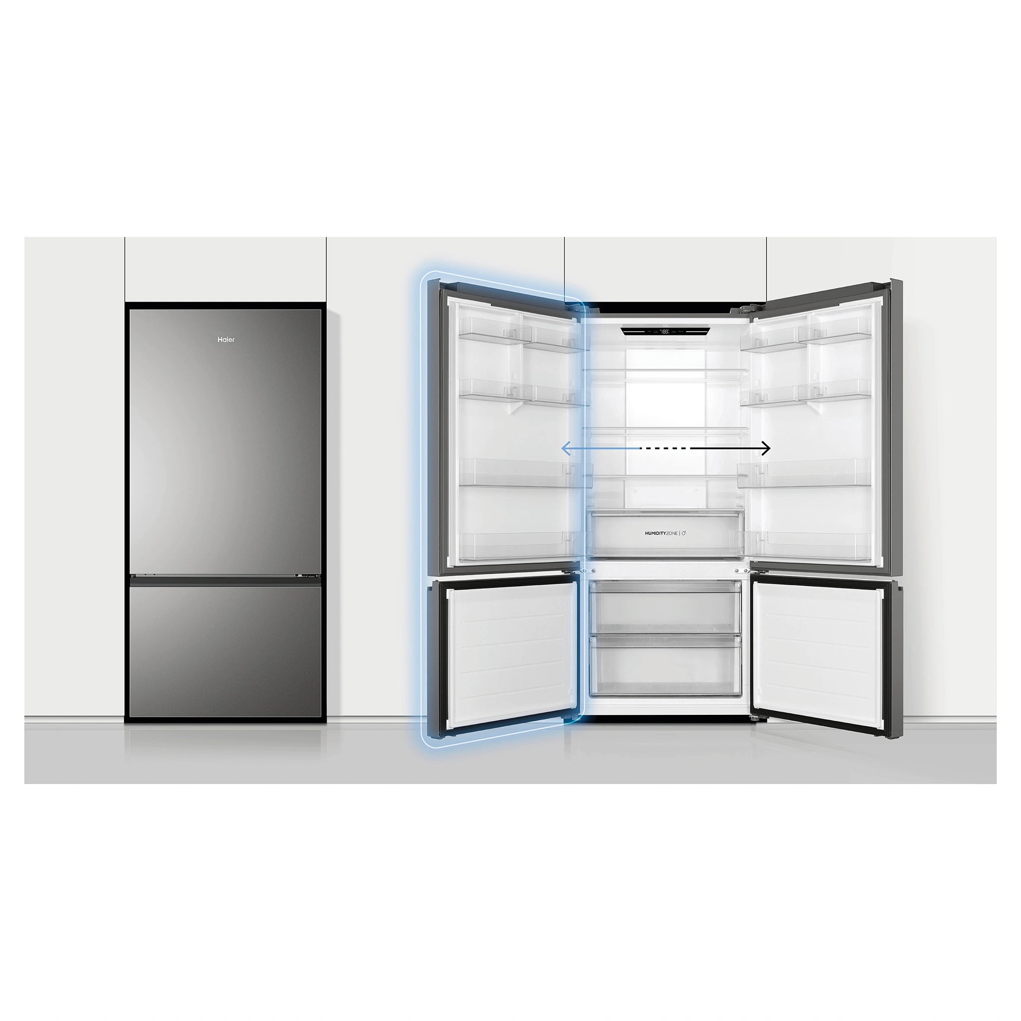 Haier 517L 500 Series Refrigerator Bottom Freezer HRF510BS, Lifestyle View 2