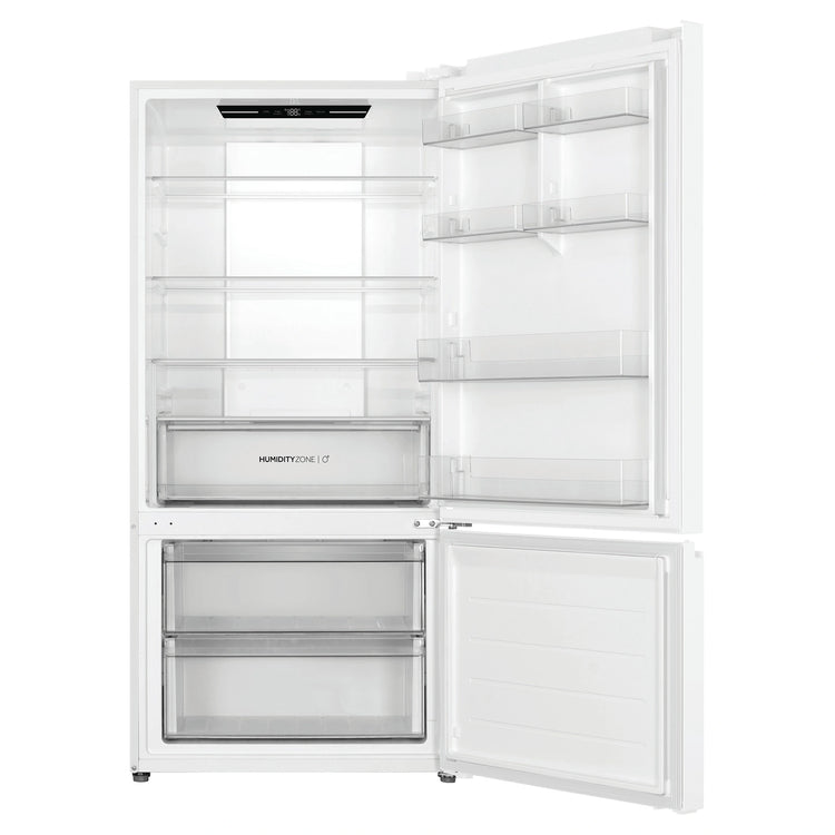 Haier 517L 500 Series Refrigerator Bottom Freezer HRF510BW, Front View With Door Open