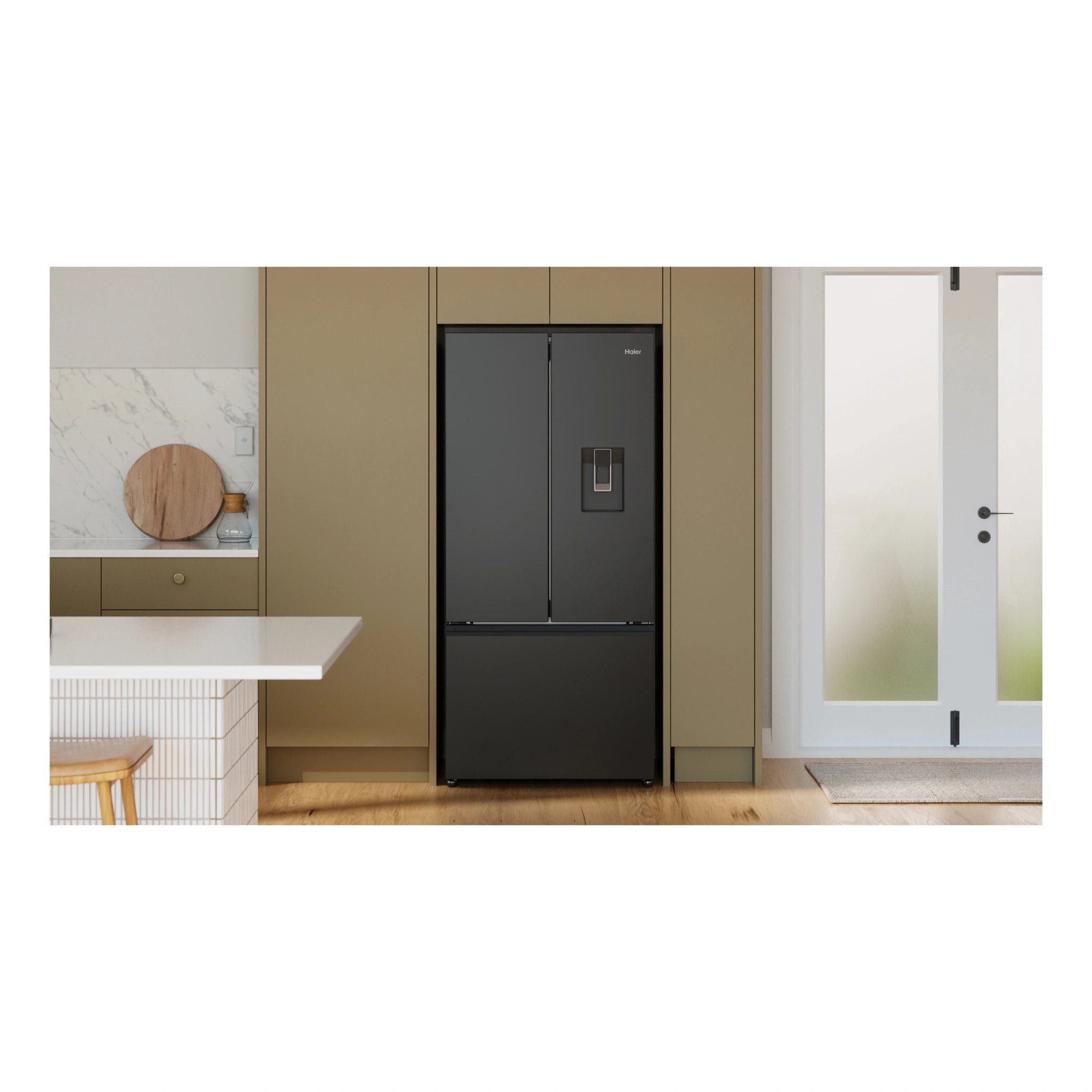 Haier 509L Black French Door Fridge With Water Dispenser HRF510FHC, Life Style 