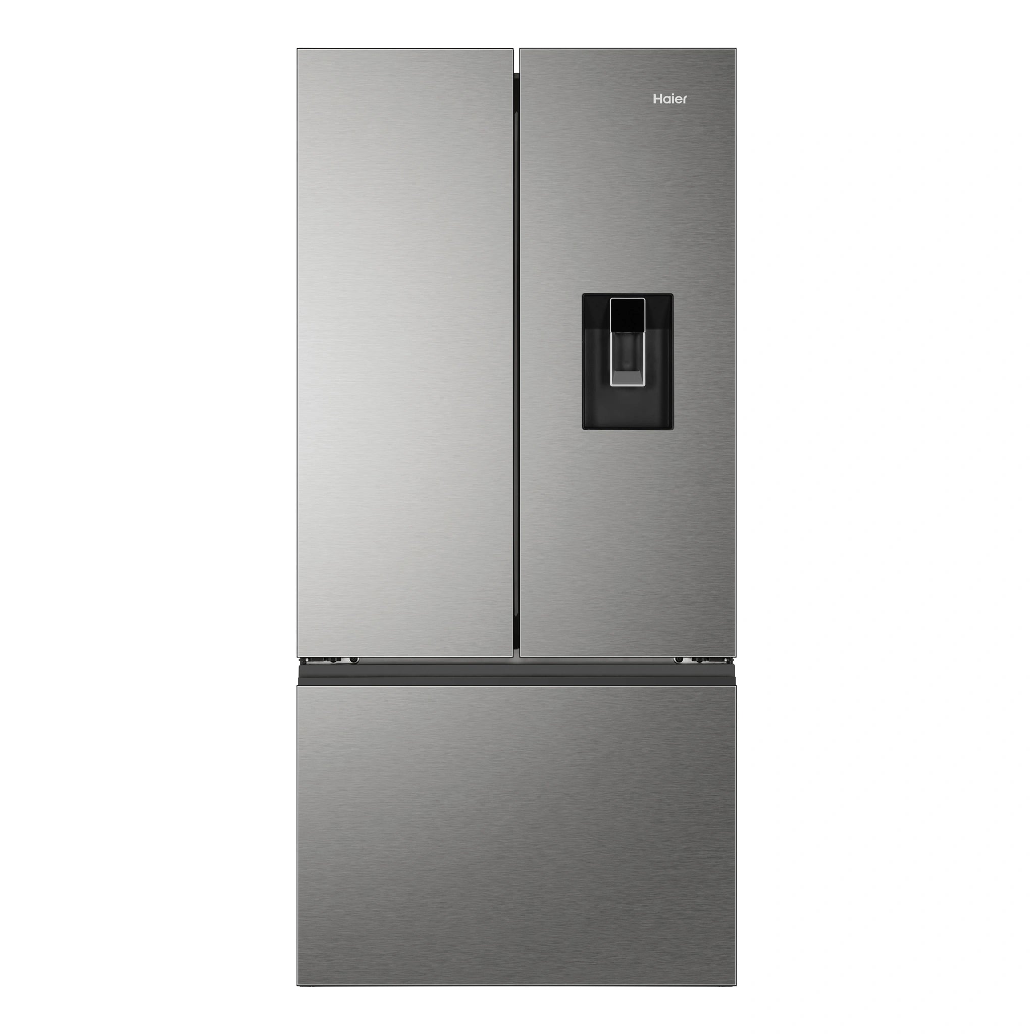 Haier 509L Stainless Steel French Door Fridge With Water Dispenser HRF510FHS, Front View