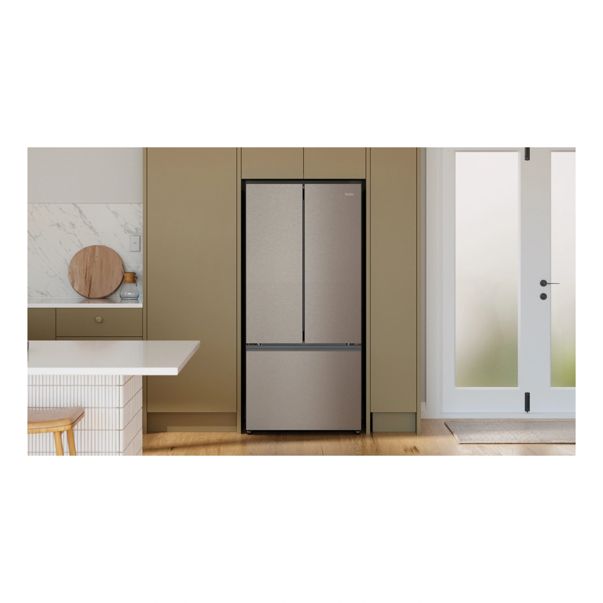 Haier Stainless Steel French Door Fridge With 5-Star Energy Efficiency HRF510FS,LIfe Style