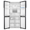 Haier 466L Quad Door Fridge Black HRF516YHC, Front View With Double Door Open View