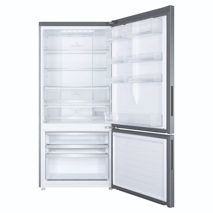 Haier 493L 600 Series Refrigerator Bottom Freezer HRF520BS, Front View With Door Open