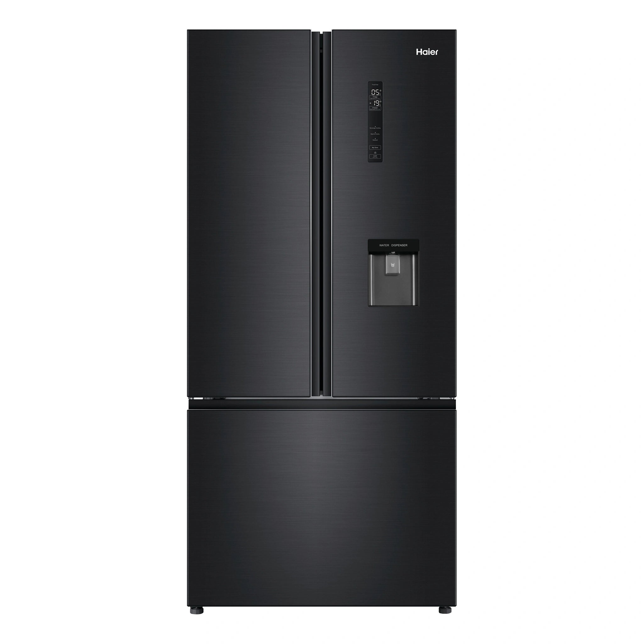Haier 489L 600 Series Black French Door Refrigerator Freezer HRF520FHC, Front View