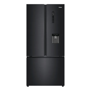 Haier 489L 600 Series Black French Door Refrigerator Freezer HRF520FHC, Front View