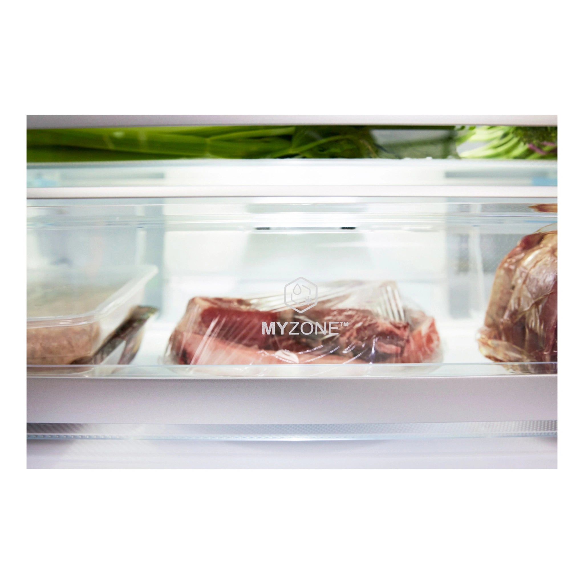 Haier 489L 600 Series Stainless Steel French Door Refrigerator Freezer HRF520FHS, Inside View