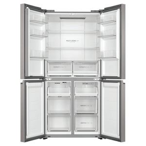 Haier 463L Stainless Steel Quad Door Fridge HRF530YS, Front View Double Door Open View