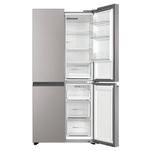 Haier 463L Stainless Steel Quad Door Fridge HRF530YS, Front View With Right Side Door Open View