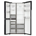Haier 574L Black Three Door Side by Side Refrigerator HRF575XC, Front Double Door Open View
