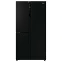 Haier 574L Black Three Door Side by Side Refrigerator HRF575XC, Front View