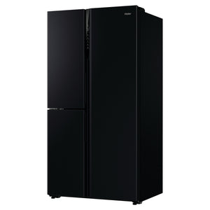 Haier 574L Black Three Door Side by Side Refrigerator HRF575XC, Left Side View
