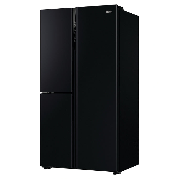 Haier 574L Black Three Door Side by Side Refrigerator HRF575XC, Left Side View
