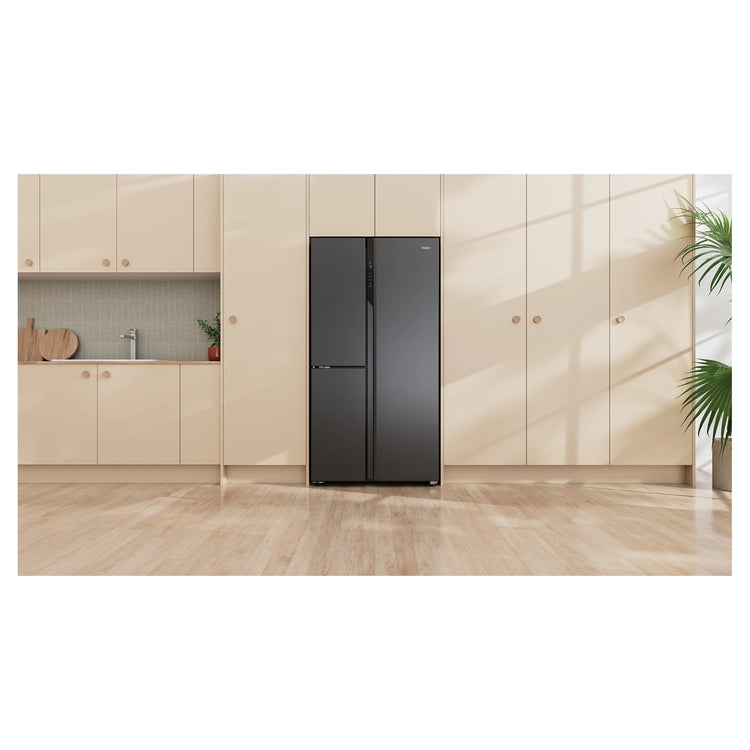 Haier 574L Black Three Door Side by Side Refrigerator HRF575XC, Lifestyle View