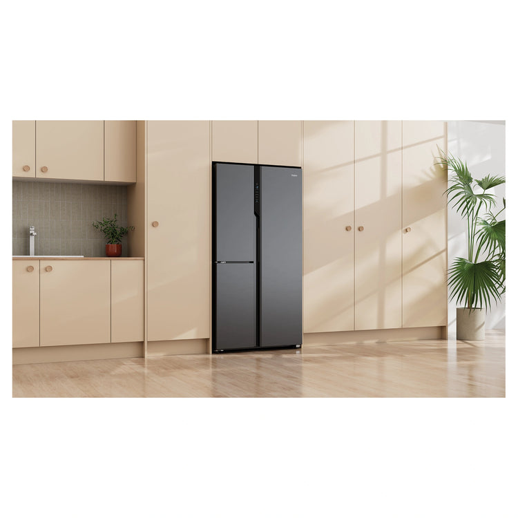 Haier 574L Black Three Door Side by Side Refrigerator HRF575XC, Lifestyle View