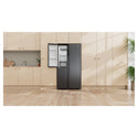 Haier HRF575XC 574L Black Three Door Side by Side Refrigerator